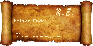 Malter Endre névjegykártya