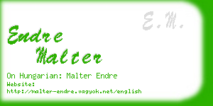 endre malter business card